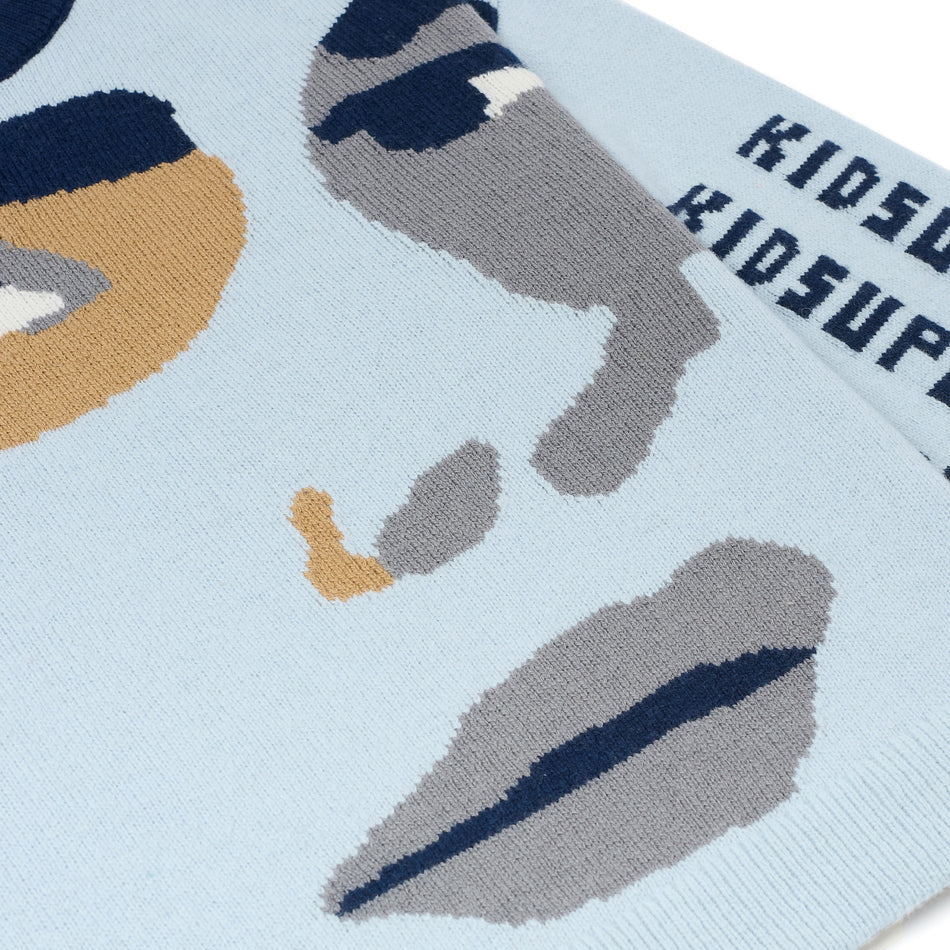KidSuper Face Boxy Sweater 'Blue'