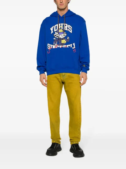 MSGM graphic-print cotton hoodie
