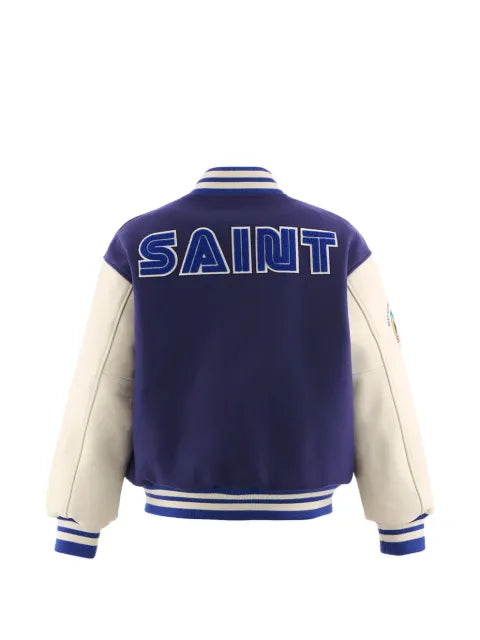 SAINT MXXXXXX logo-appliqué varsity jacket