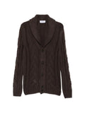Gran Sasso cable-knit shawl-collar cardigan