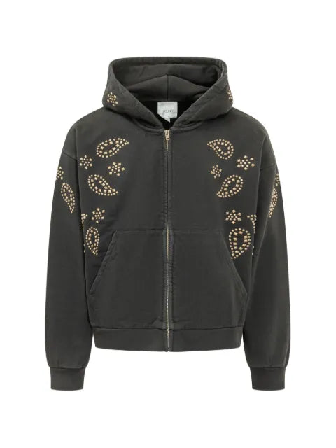 FOUND stud-embellished zip-up hoodie