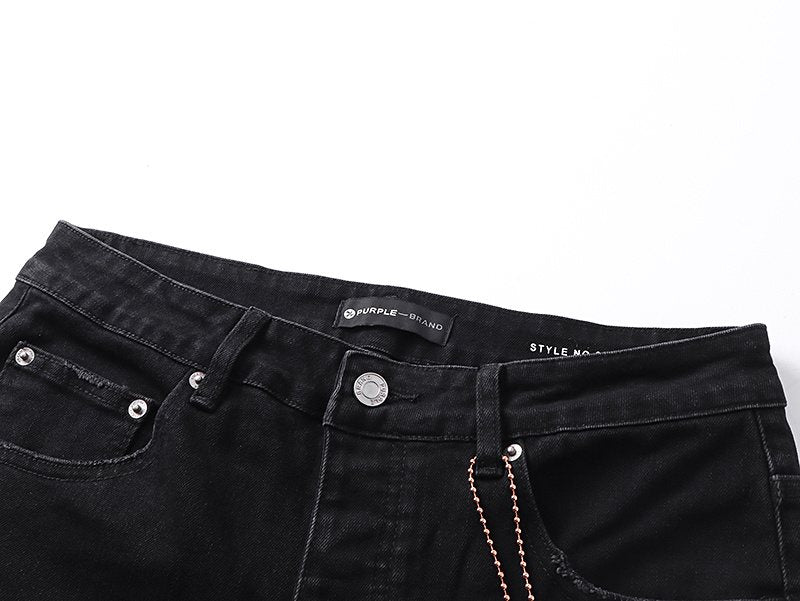 Purple Brand Rhinestone Splatter Black Jeans