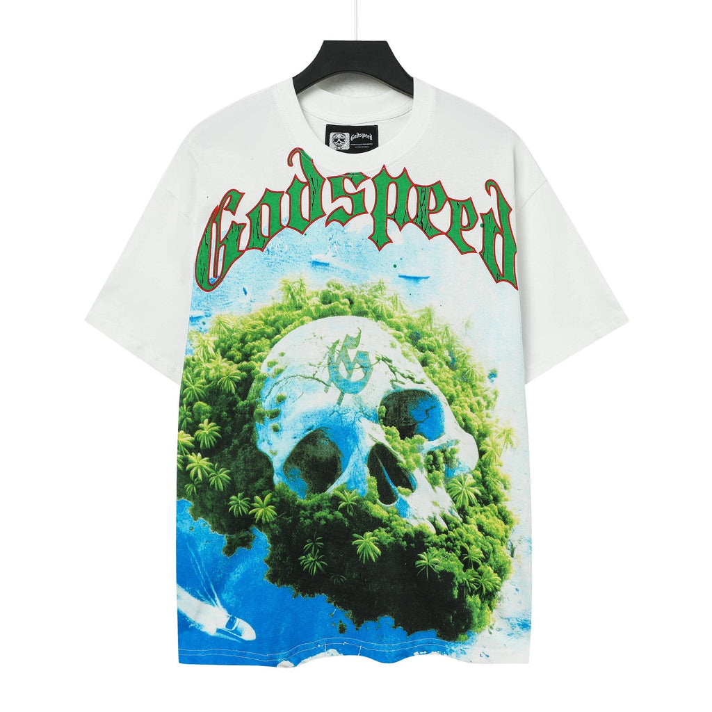 Godspeed Out of Money Skull Graphic T-Shirt