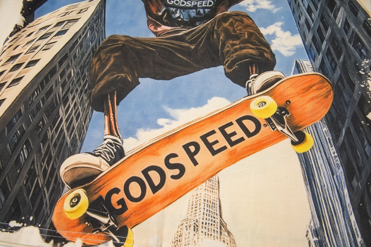 Godspeed White Ink Graphic Long-Sleeve T-Shirt