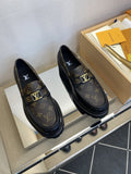 Louis Vuitton Men's Brown Monogram Hardware Loafers