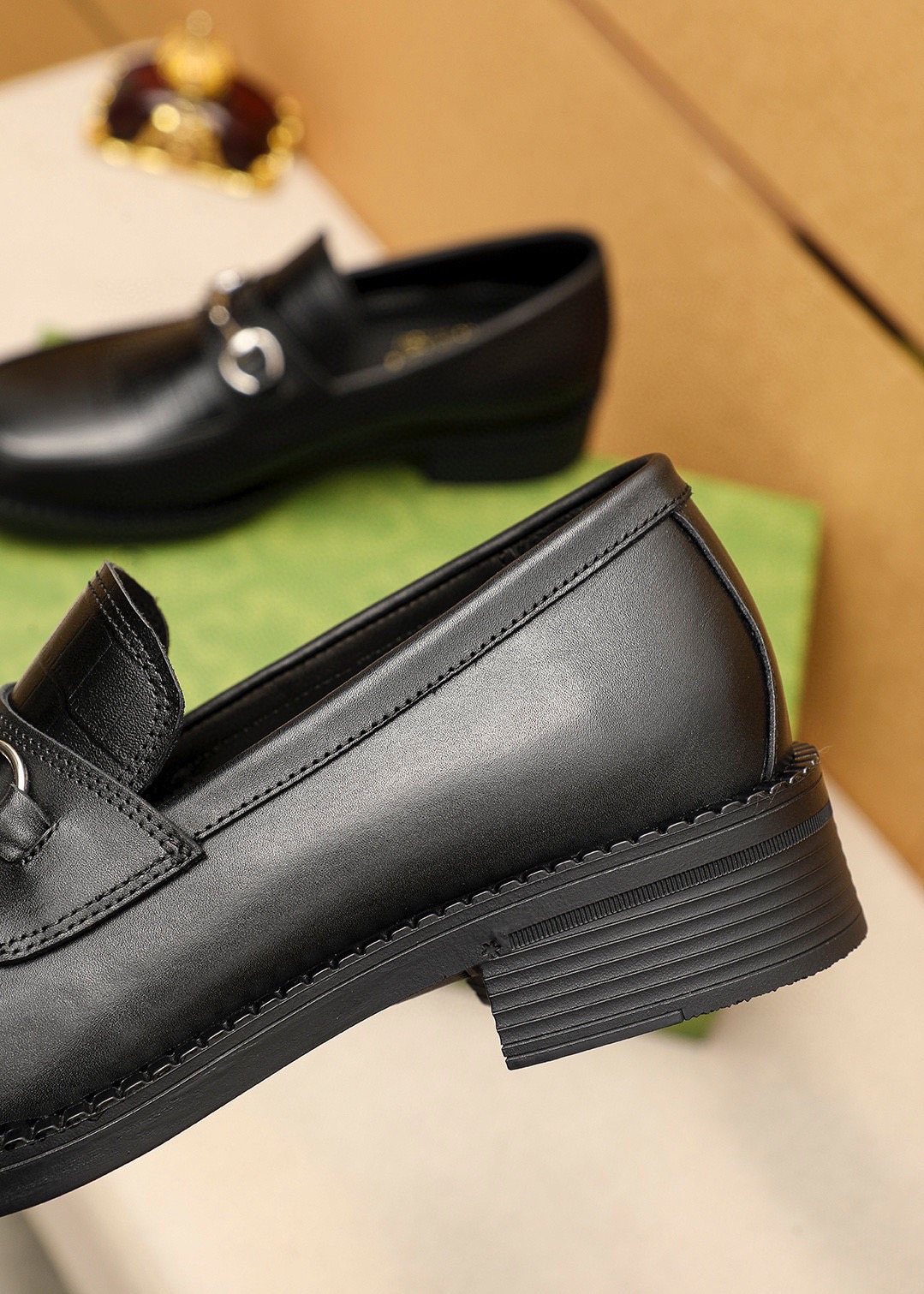 Gucci Black Leather Bit Loafers