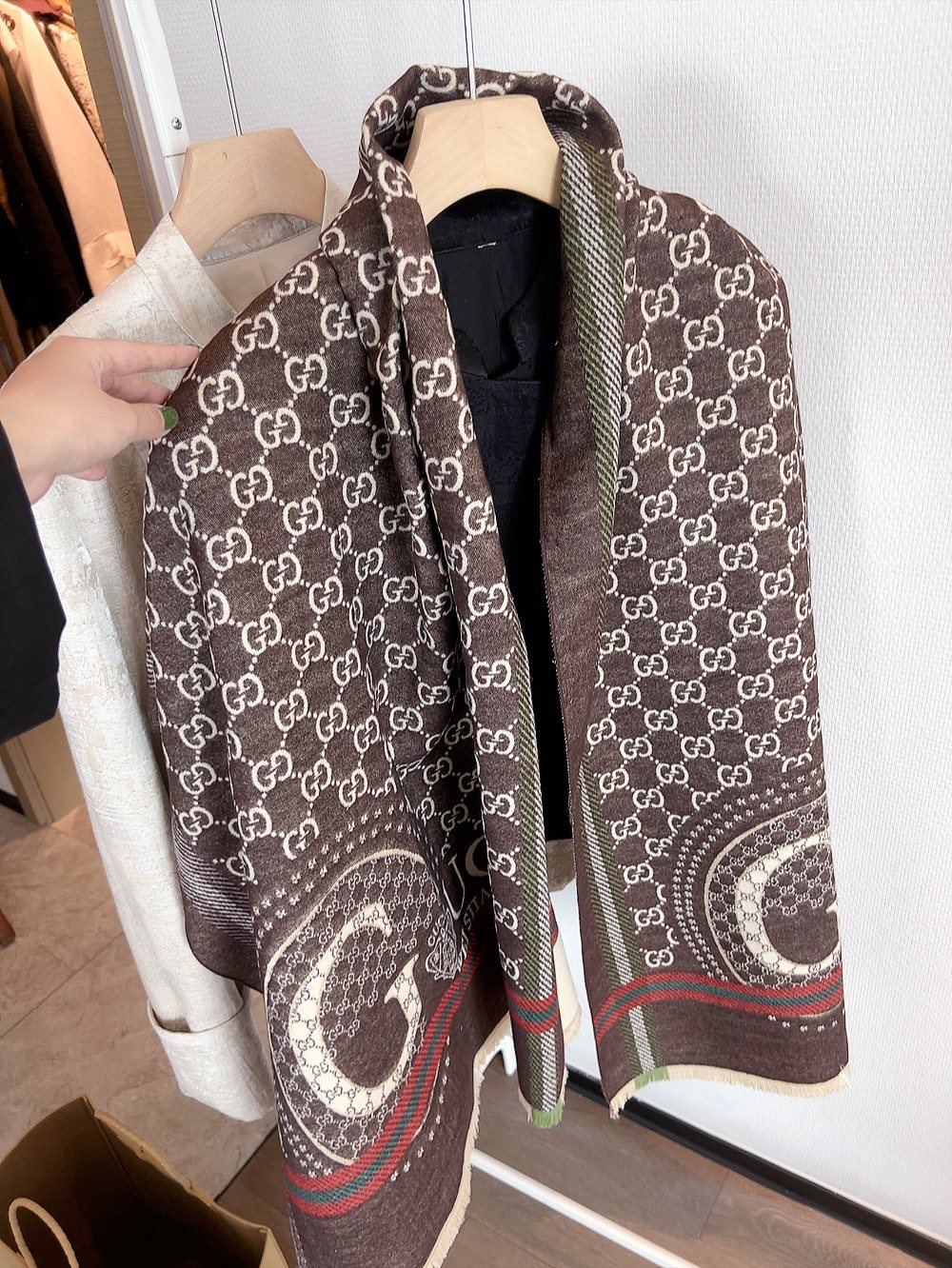 Gucci Reversible GG Pattern Wool Scarf