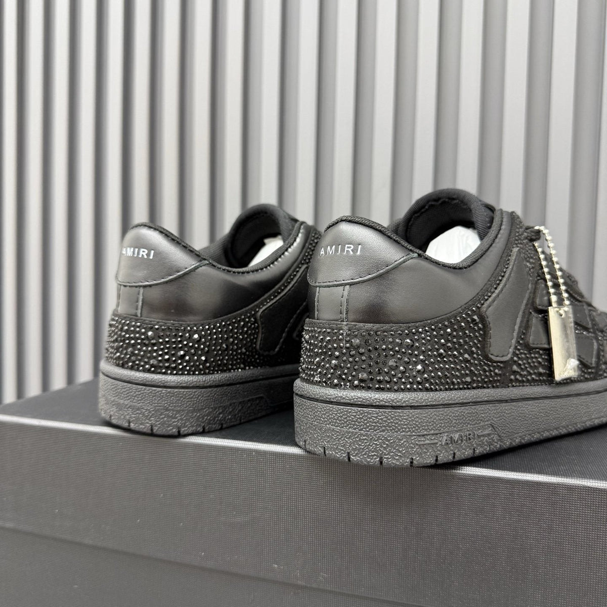 Amiri Black Embellished Low-Top Sneakers
