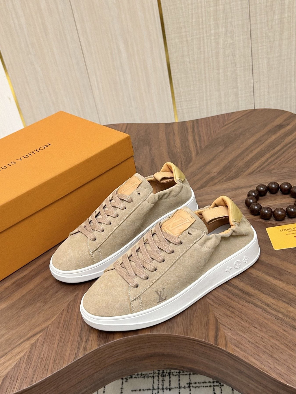 Louis Vuitton Brown Textured Low-Top Sneakers